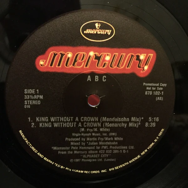 ABC - King Without A Crown (12", Promo) (Very Good Plus (VG+)) - Image 3