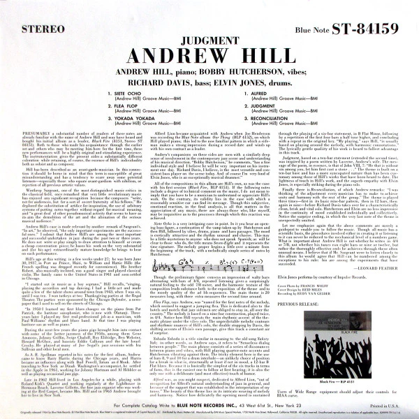 Andrew Hill - Judgment! (2xLP, Album, Ltd, RE, RM, 180) (Near Mint (NM or M-)) (Near Mint (NM or M-)) - Image 2