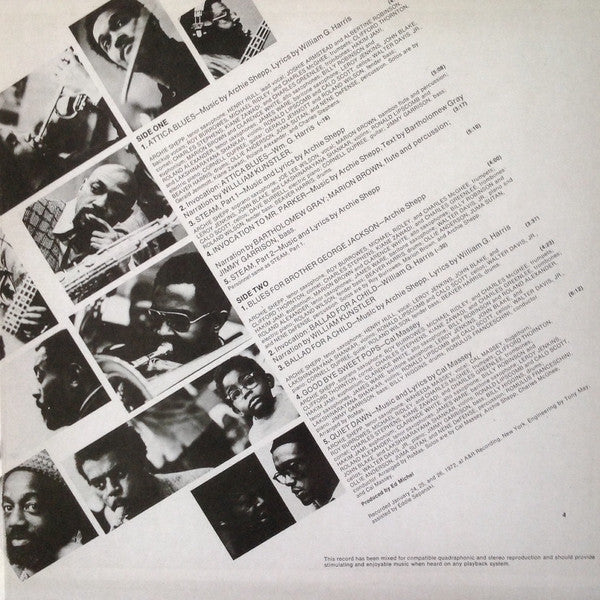 Archie Shepp - Attica Blues (LP, Album, Club, RE, RM, 180) (Very Good Plus (VG+)) (Very Good Plus (VG+)) - Image 3