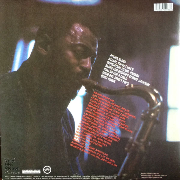 Archie Shepp - Attica Blues (LP, Album, Club, RE, RM, 180) (Very Good Plus (VG+)) (Very Good Plus (VG+)) - Image 4