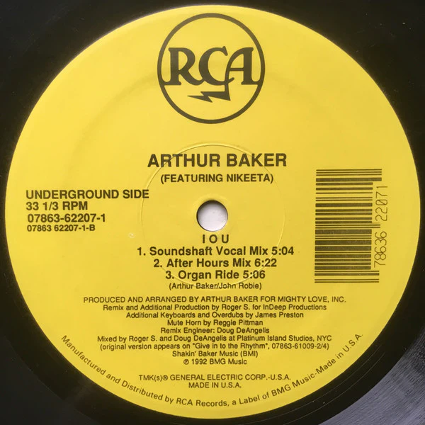 Arthur Baker Featuring Nikeeta - I O U (12") (Near Mint (NM or M-)) - Image 4