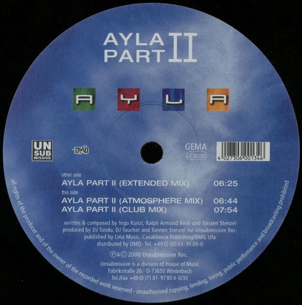 Ayla - Ayla Part II (12") (Very Good Plus (VG+)) - Image 2