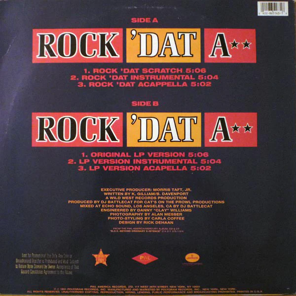 B.O.X. - Rock 'Dat A** (12", Single, Promo, 49) (Very Good Plus (VG+)) - Image 2