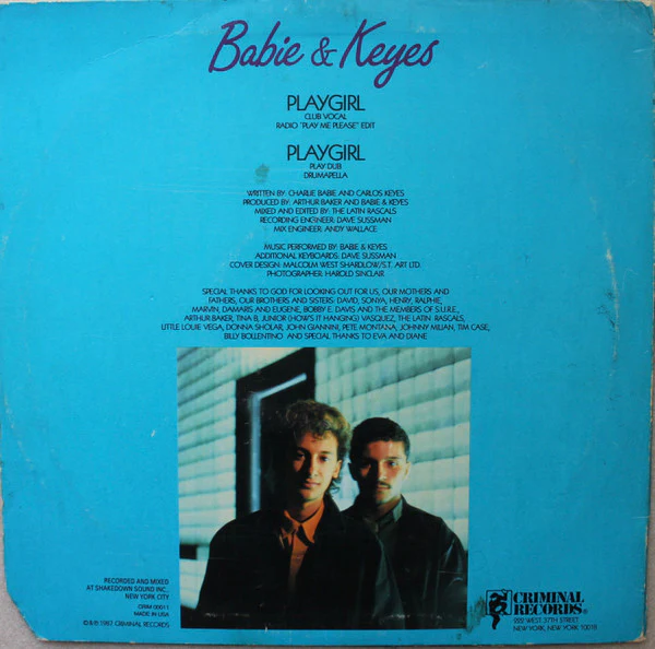 Babie & Keyes - Playgirl (12", Promo) (Very Good Plus (VG+)) - Image 2