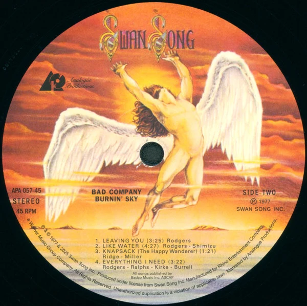 Bad Company - Burnin' Sky (2x12", Album, Ltd, Num, RE, 180) (Near Mint (NM or M-)) (Very Good Plus (VG+)) - Image 5