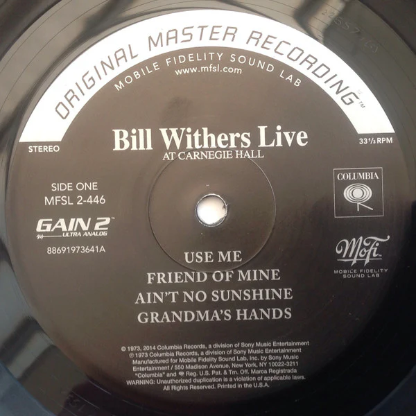 Bill Withers - Bill Withers Live At Carnegie Hall (2xLP, Album, Ltd, Num, RE, RM, S/Edition, 180) (Near Mint (NM or M-)) (Very Good Plus (VG+)) - Image 4