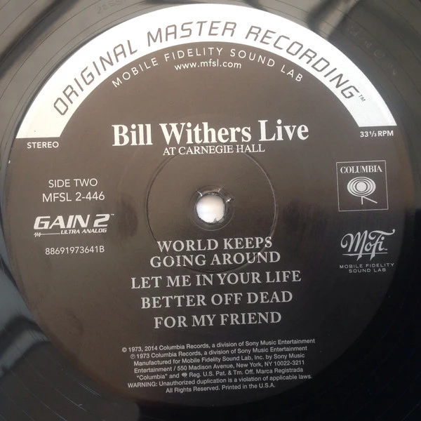 Bill Withers - Bill Withers Live At Carnegie Hall (2xLP, Album, Ltd, Num, RE, RM, S/Edition, 180) (Near Mint (NM or M-)) (Very Good Plus (VG+)) - Image 5