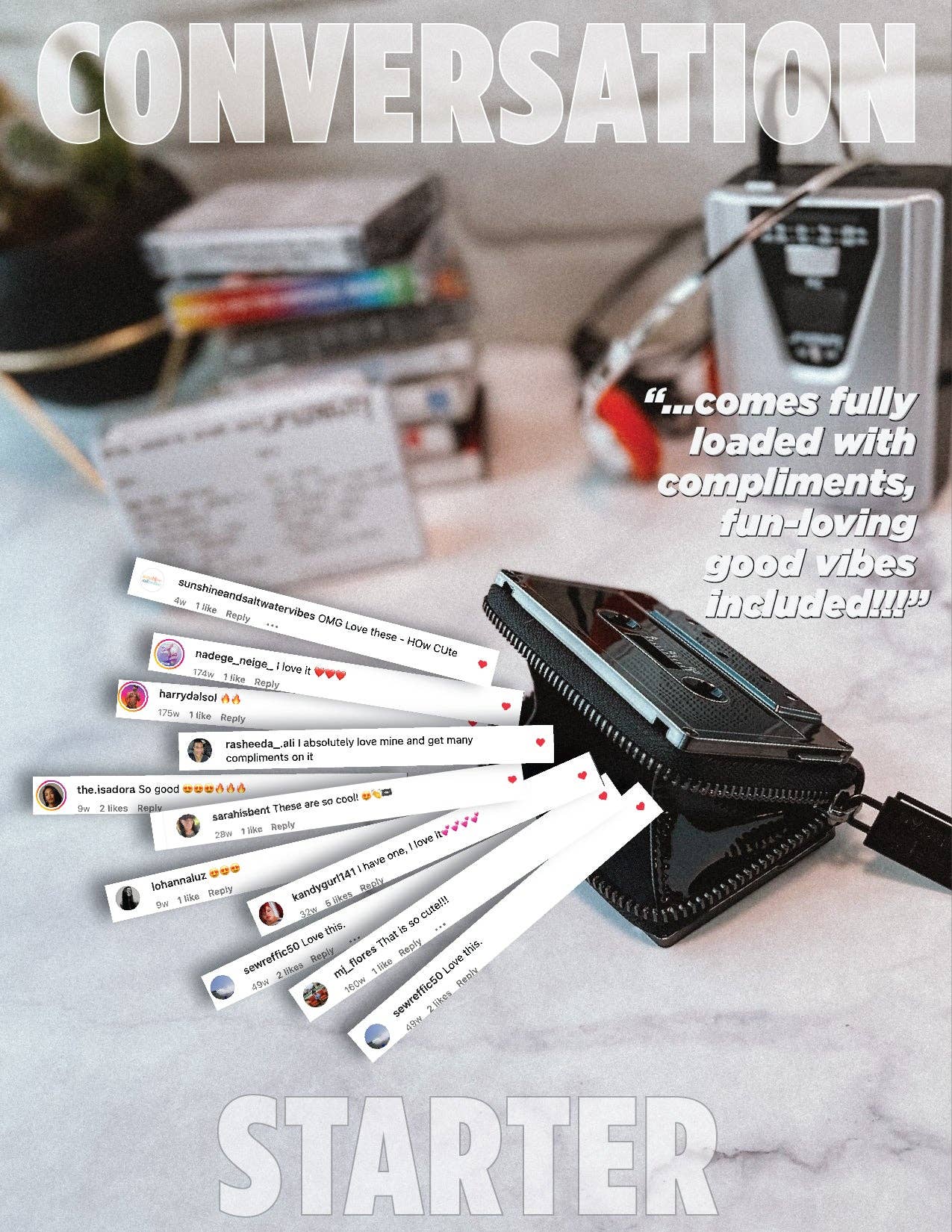 Black Chrome Cassette Tape Wallet | Cute Retro Music Gifts - Image 8