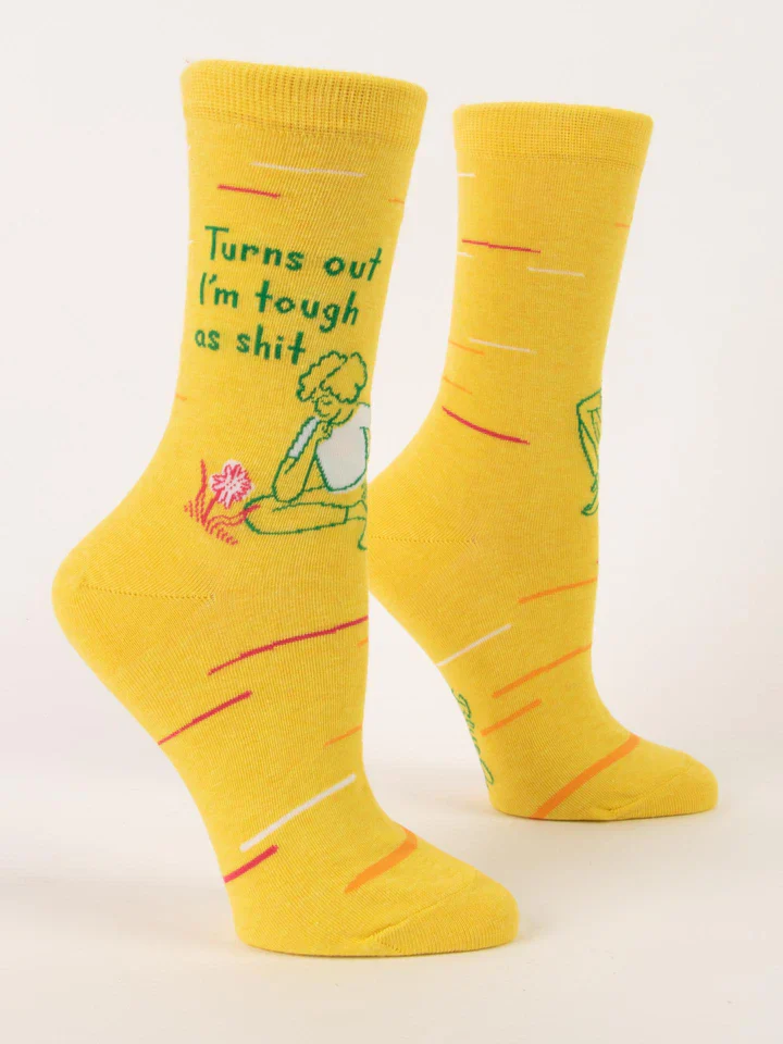 Blue Q - Women's Crew Socks- Turns Out I'm Tough As Shit
