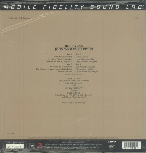 Bob Dylan - John Wesley Harding (2xLP, Album, Ltd, Num, RE, RM, 180) (Near Mint (NM or M-)) (Very Good Plus (VG+)) - Image 3