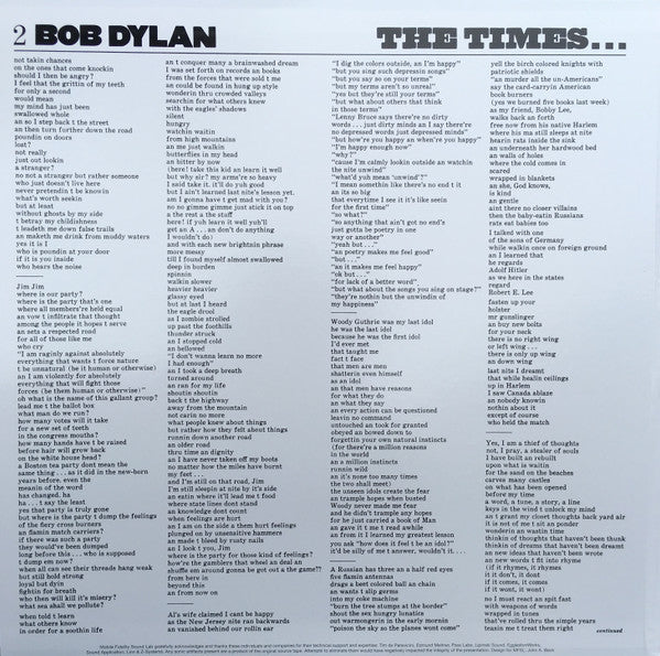 Bob Dylan - The Times They Are A-Changin' (2x12", Album, Ltd, Num, RE, RM, S/Edition) (Near Mint (NM or M-)) (Near Mint (NM or M-)) - Image 3