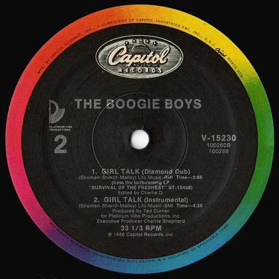 Boogie Boys - Girl Talk (12", Single) (Very Good Plus (VG+)) - Image 5