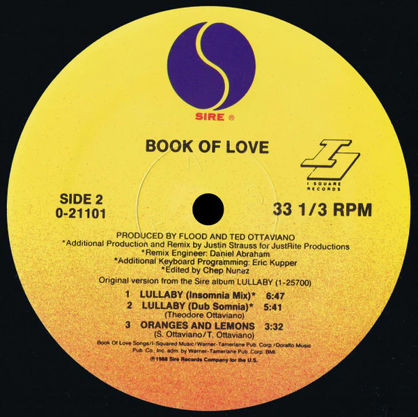 Book Of Love - Lullaby (12", Maxi) (Very Good Plus (VG+)) (Very Good Plus (VG+)) - Image 4