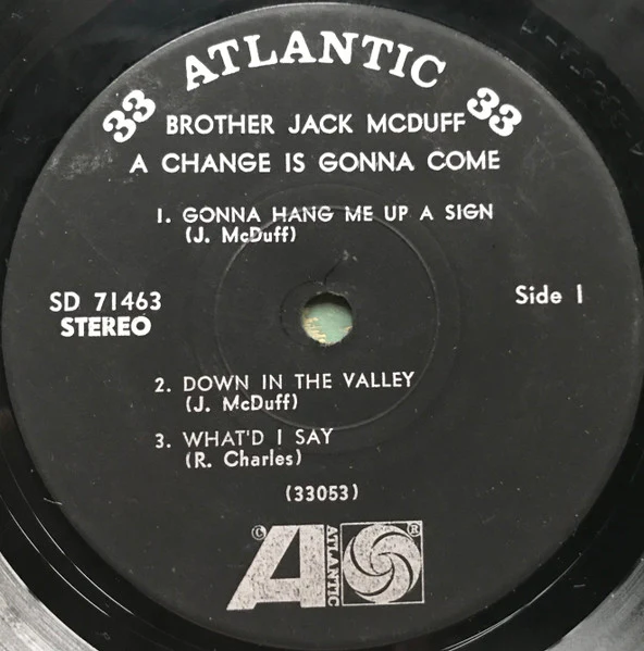 Brother Jack McDuff - A Change Is Gonna Come (7", Jukebox) (Very Good Plus (VG+)) (Good Plus (G+)) - Image 2