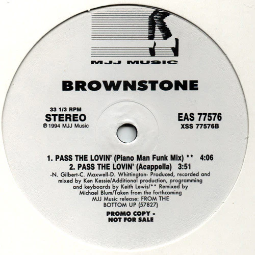 Brownstone - Pass The Lovin' (12", Promo) (Very Good Plus (VG+)) - Image 2