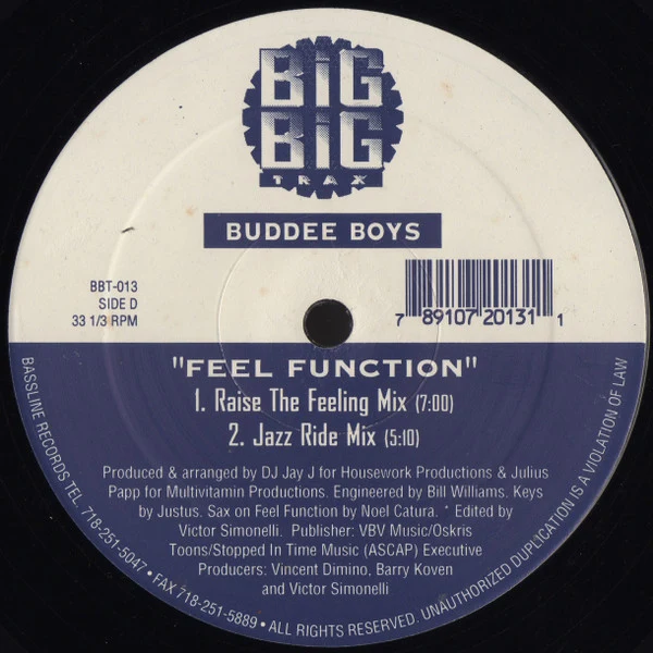 Buddee Boys - Up Above / Feel Function (2x12") (Near Mint (NM or M-)) - Image 4