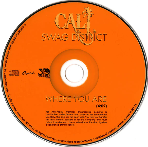 Cali Swag District - Where You Are (CD, Single, Promo) (Near Mint (NM or M-)) - Image 4