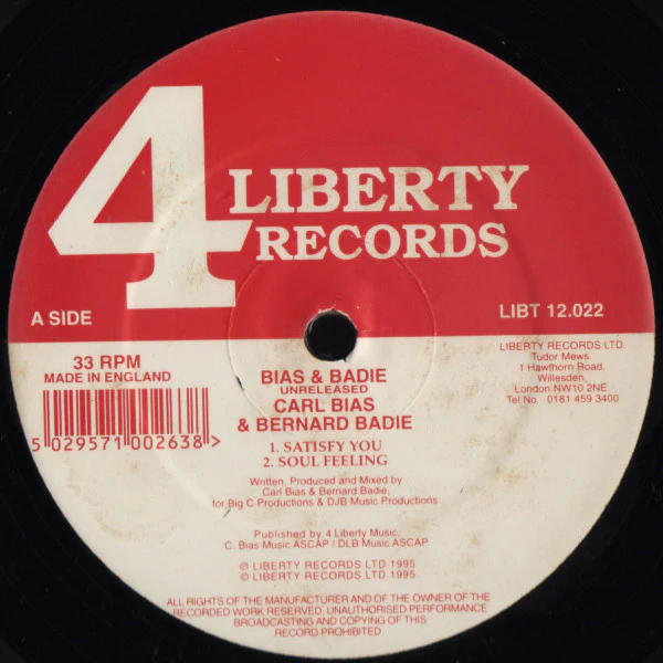 Carl Bias & Bernard Badie - Bias & Badie Unreleased (12") (Very Good Plus (VG+))