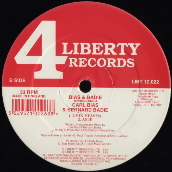 Carl Bias & Bernard Badie - Bias & Badie Unreleased (12") (Very Good Plus (VG+)) - Image 2