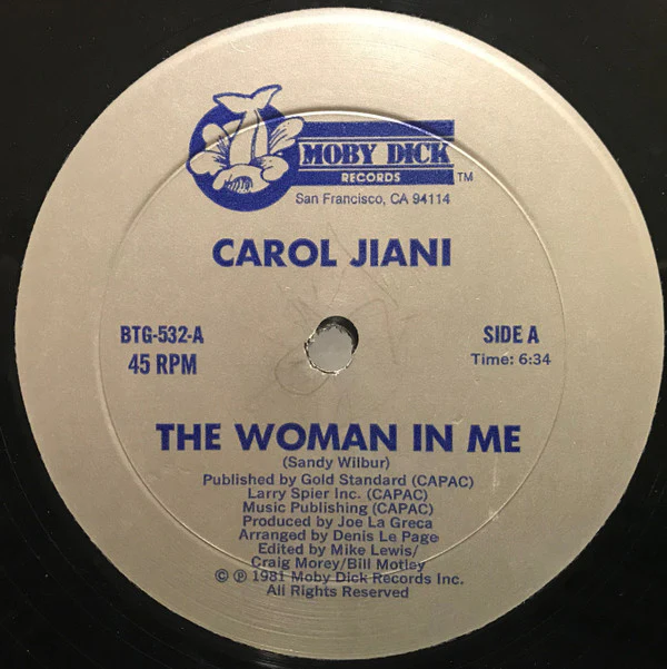 Carol Jiani - The Woman In Me / Mercy (12") (Very Good Plus (VG+))