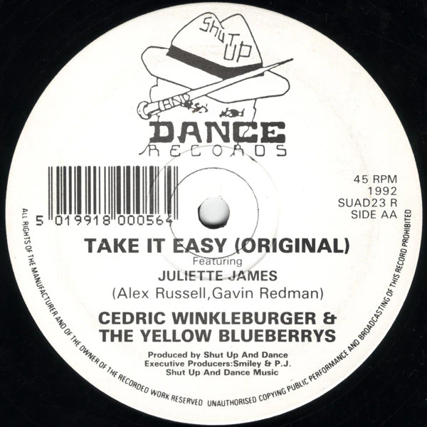 Cedric Winkleburger & The Yellow Blueberrys* Featuring Juliette Jaimes - Take It Easy (Remix) (12") (Very Good Plus (VG+)) - Image 2