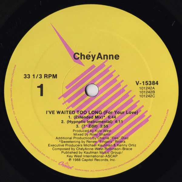 ChéyAnne - I've Waited Too Long (For Your Love) (12") (Very Good Plus (VG+))