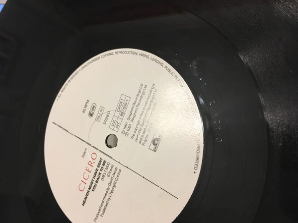 Cicero - Love Is Everywhere (12", Single, M/Print) (Very Good Plus (VG+)) - Image 2