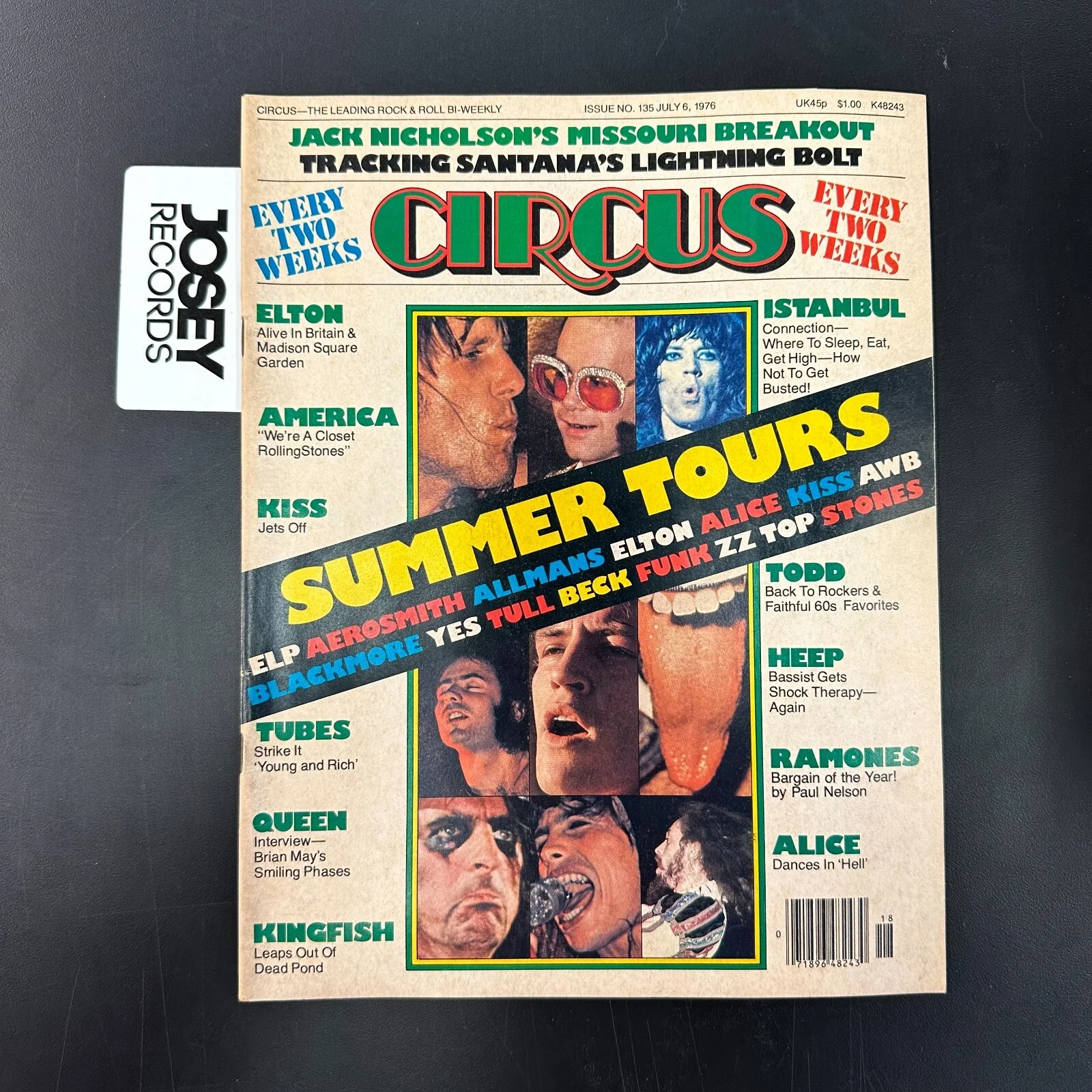 CIRCUS Magazine July 1976 Summer Tours, Elton, KISS, Queen, Tubes, Santana, rare