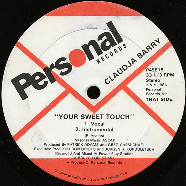 Claudja Barry - Born To Love / Your Sweet Touch (12") (Very Good Plus (VG+)) - Image 3