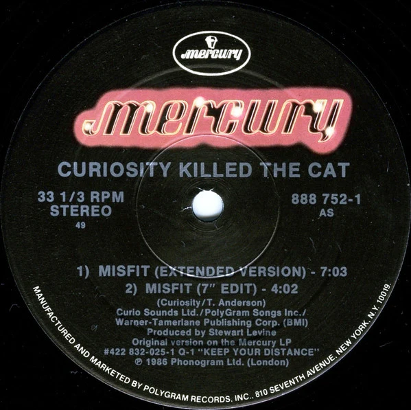 Curiosity Killed The Cat - Misfit (12", Single, 49) (Very Good (VG))