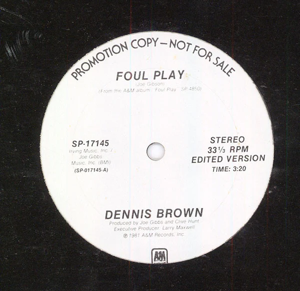 Dennis Brown - Foul Play (12", Promo) (Very Good Plus (VG+))