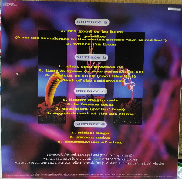 Digable Planets - Reachin' (A New Refutation Of Time And Space) (2xLP, Album, Ltd, RE, RM, Blu) (Near Mint (NM or M-)) (Very Good Plus (VG+)) - Image 2