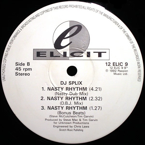 DJ Splix - Nasty Rhythm (12") (Very Good Plus (VG+)) (Very Good Plus (VG+)) - Image 4