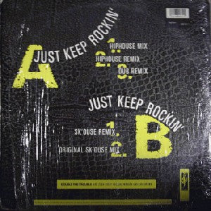 Double The Trouble* + The Rebel MC* - Just Keep Rockin' (12") (Very Good Plus (VG+)) (Very Good Plus (VG+)) - Image 2