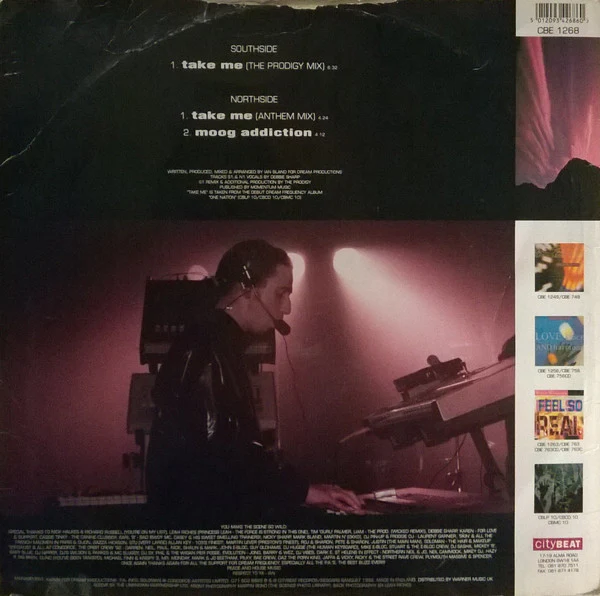 Dream Frequency Featuring Debbie Sharp - Take Me (12") (Very Good Plus (VG+)) - Image 2