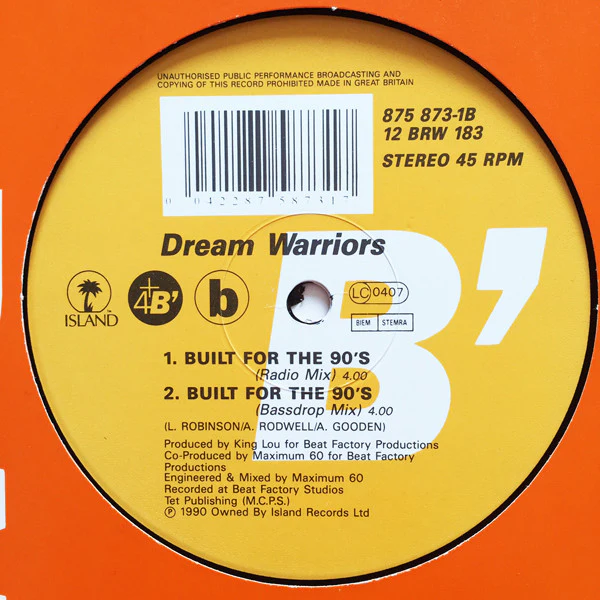 Dream Warriors - Wash Your Face In My Sink (12", Single) (Very Good Plus (VG+)) (Generic) - Image 2