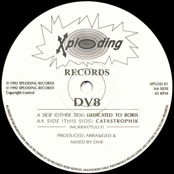 DV8 - Dedicated To Boris / Catastrophik (12") (Very Good Plus (VG+))
