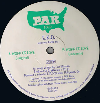 E.K.O. - Work Of Love (12") (Very Good Plus (VG+))