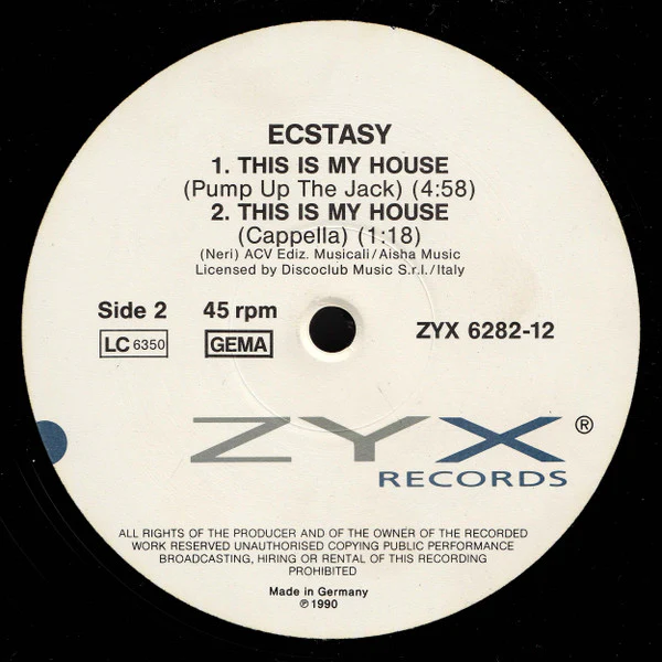 Ecstasy - This Is My House (12", Maxi) (Very Good Plus (VG+)) - Image 4