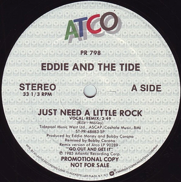Eddie And The Tide - Just Need A LIttle Rock (12", Single, Promo) (Very Good Plus (VG+)) - Image 2