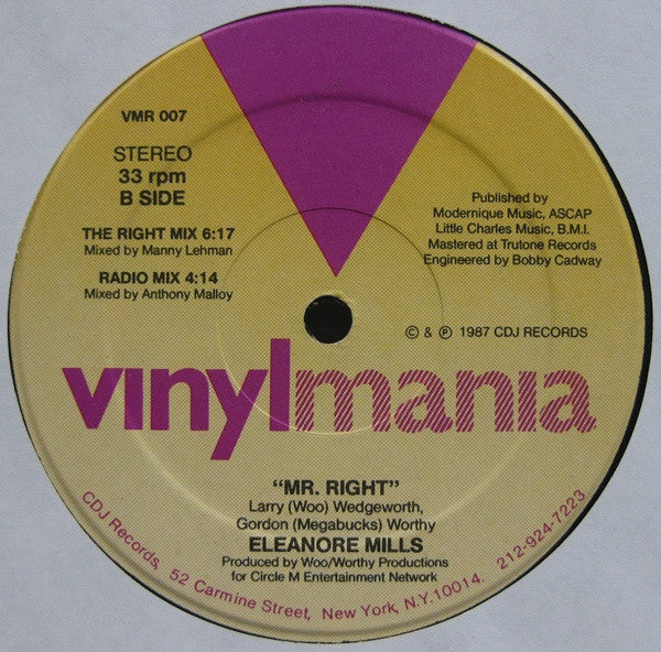 Eleanore Mills - Mr. Right (12") (Very Good Plus (VG+)) - Image 2