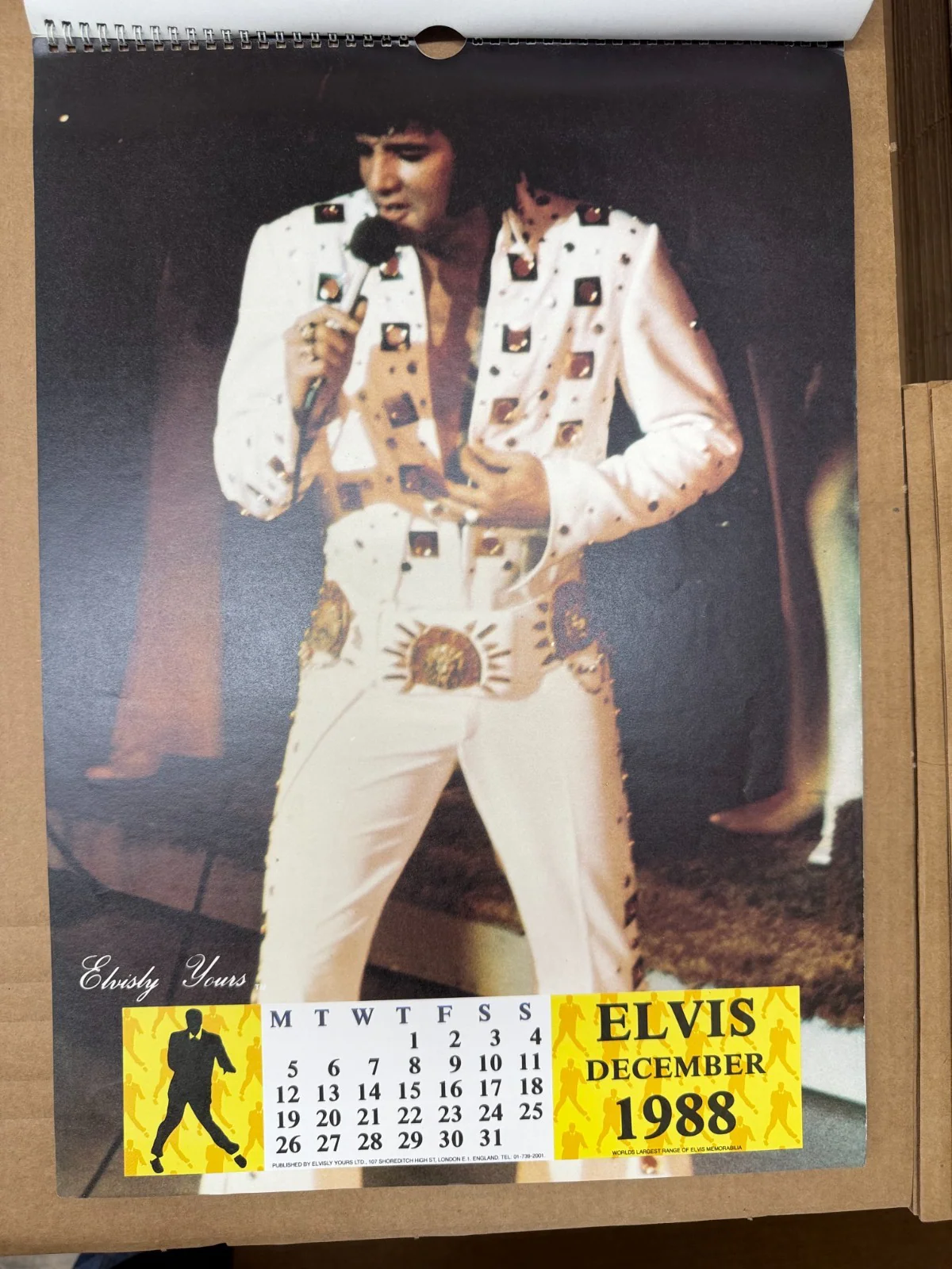 Elvis Presley Vintage Original OFFICIAL "ELVISLY YOURS" CALENDAR 1988 - Image 7