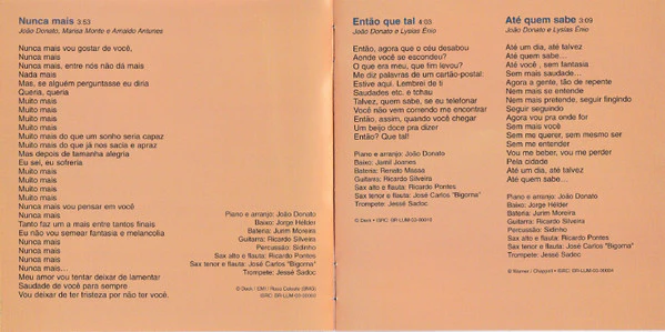 Emílio Santiago* & João Donato - Emílio Santiago Encontra João Donato (CD, Album) (Very Good Plus (VG+)) - Image 5