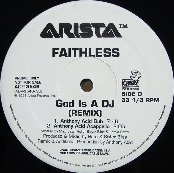 Faithless - God Is A DJ (Remix) (2x12", Promo) (Very Good Plus (VG+)) (Generic) - Image 4