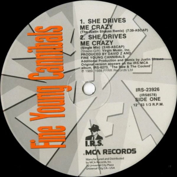 Fine Young Cannibals - She Drives Me Crazy (12", Single, Pin) (Very Good Plus (VG+)) (Very Good Plus (VG+)) - Image 3