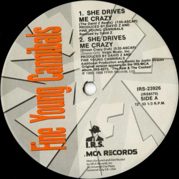 Fine Young Cannibals - She Drives Me Crazy (12", Single, Pin) (Very Good Plus (VG+)) (Very Good Plus (VG+)) - Image 4