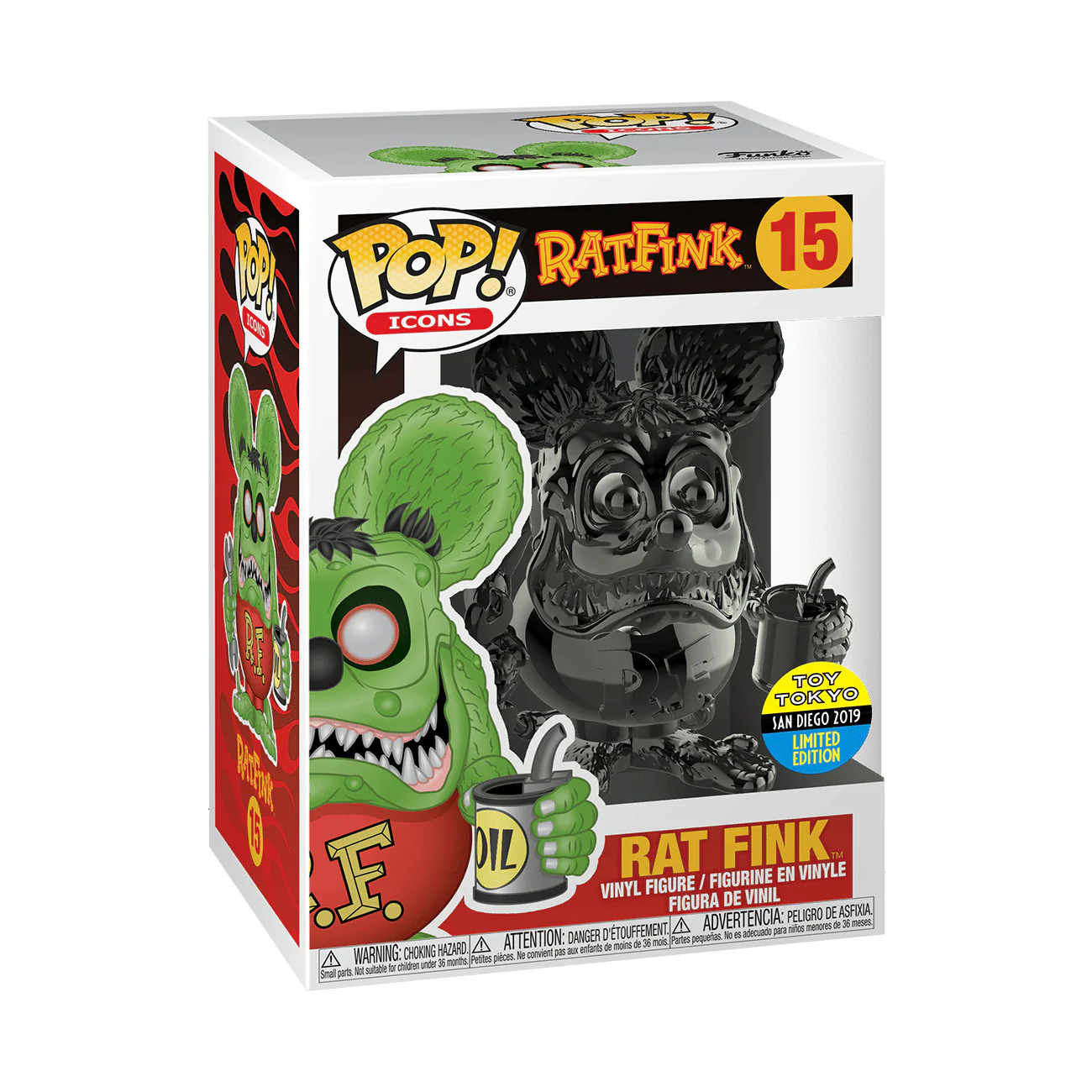 Funko Pop!: Rat Fink - Ratfink (Grey Chrome) - San Diego Comic Con (PRE-OWNED) - Image 8
