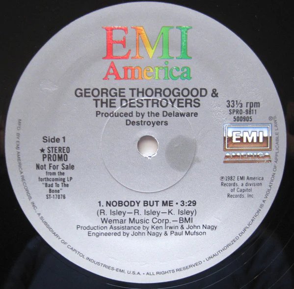 George Thorogood & The Destroyers - Nobody But Me (12", Single, Promo) (Very Good Plus (VG+)) - Image 3