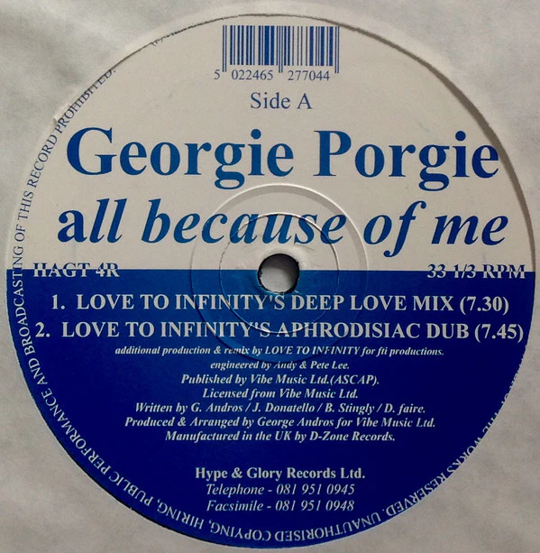 Georgie Porgie - All Because Of Me (2x12") (Very Good Plus (VG+)) (Very Good Plus (VG+)) - Image 4