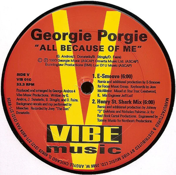 Georgie Porgie - All Because Of Me (New Club Remixes) (12") (Very Good Plus (VG+)) (Generic)